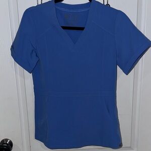 Figs Flores Peplum Scrub Top Women’s Ceil Blue XS